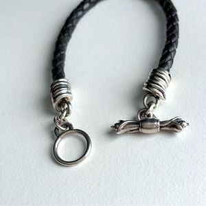 kieselstein Cord Sterling Silver Leather Toggle Bracelet